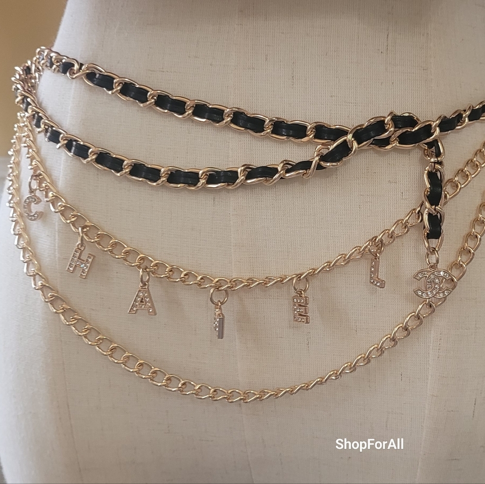 Chanel Gold and Black Chain Belt - Picture 2 of 15
